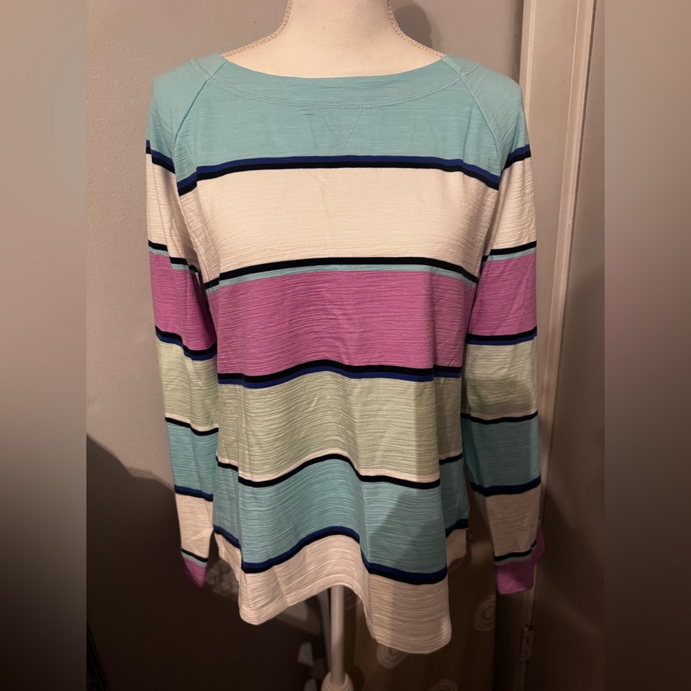 Talbots Blue and Cream Long Sleeve Shirt